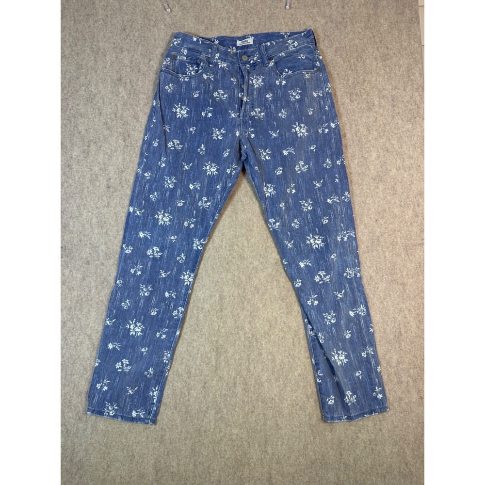 Polo Ralph Lauren The Callen High Rise Slim Floral Jeans Blue Women Sz 29